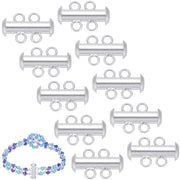 Connettore a Slitta Elegante - 10 Pezzi - Slitta a Scorrimento - Connettore a Multi Strando - Accessorio per Artigianato DIY - Chiusura di Collana