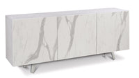 Mobile 3 Ante 174x70x41 cm Ossido Bianco/Marmo Calacatta