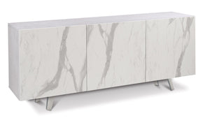 Mobile 3 Ante 174x70x41 cm Ossido Bianco/Marmo Calacatta