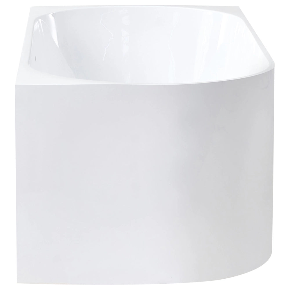 Vasca da bagno angolare sinistra in acrilico bianco lucido 170 x 80 cm Controllo del troppopieno Bagno in stile moderno