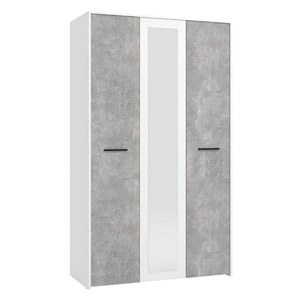 Armadio Camera da Letto Lavagno, Guardaroba 3 Ante Appendiabiti, 119x53 cm Bianco