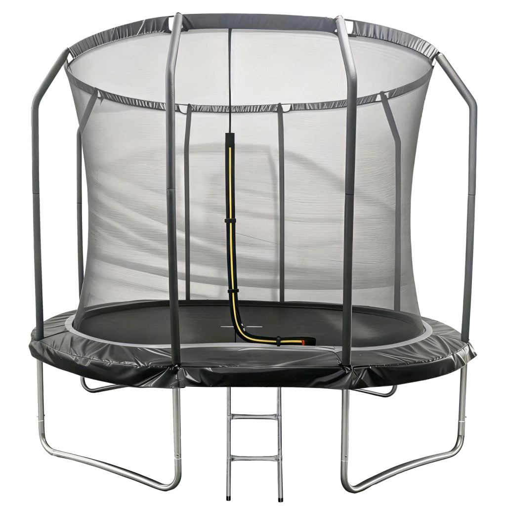 Trampolino ovale 305x214cm nero SYDNEY + rete e scaletta
