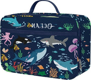 Lunchbox isolata per bambino blu oceano - borsa per picnic per ragazzi e ragazze - termos per fuori - leggero e impermeabile
