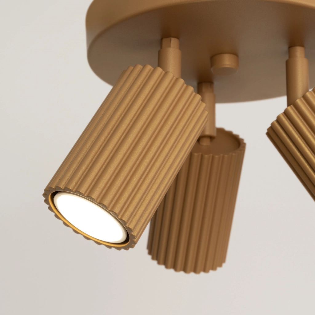 Plafoniera moderna oro tonda Ø20 3xGU10 Gravio Pure Lume