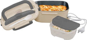 Lunchbox elettrica con compartimento principale in acciaio inossidabile 18/8 grigio 450 ml - 60 ml (FIH 730)