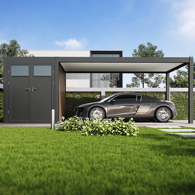 Carport Ombréa (1 veicolo + annesso di stoccaggio) - 3x7M
