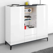 Madia vetrina 120x40cm 2 ante 2 cassetti ripiani in vetro design Valerie