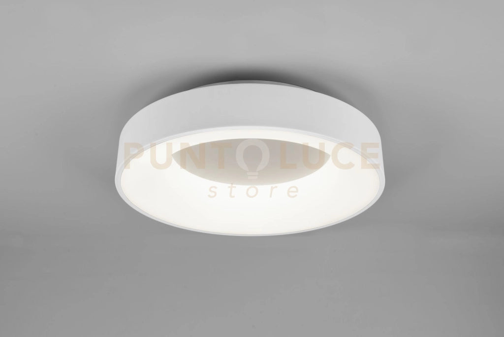 GIRONA PLAFONIERA LED 27W 3200lm, 4000K METALLO BIANCO OPACO D. 45CM DIMMERABILE CON INTERRUTTORE