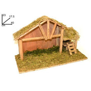Trade Shop - Capanna Vuota 40x17.5x23 Cm Muschio Scaletta Presepe Addobbo Decorazione Natale -