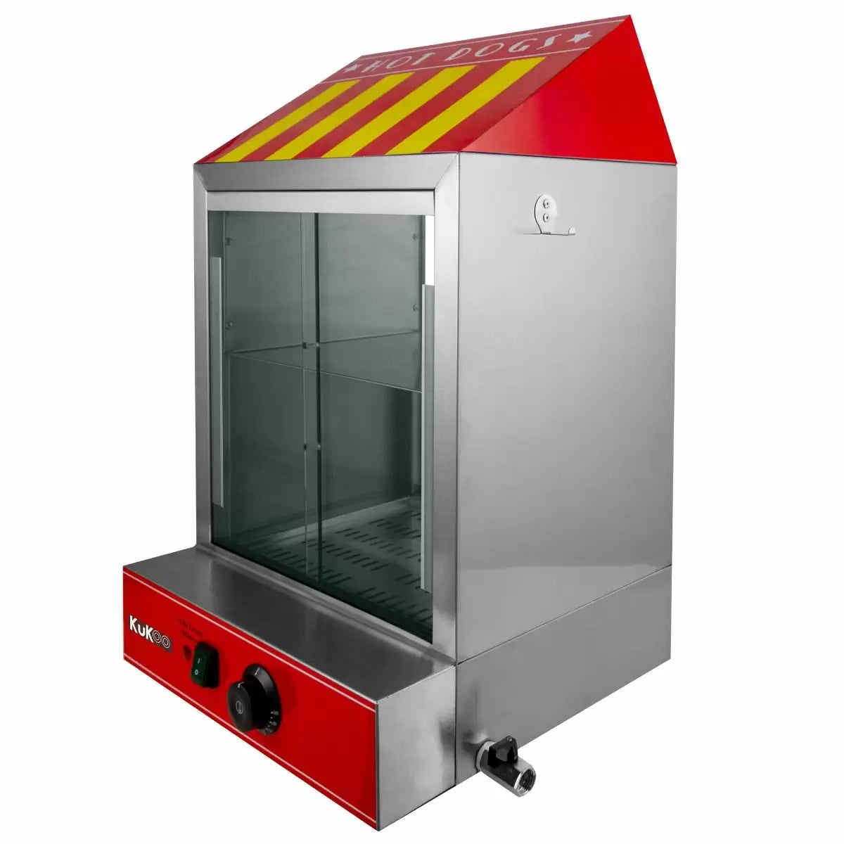 Macchina a Vapore per Hot Dog da Banco 2000W in Acciaio Inox con Accessori