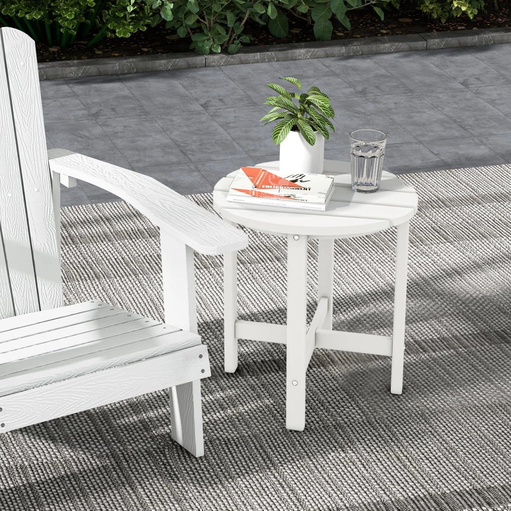 Tavolino da balcone da giardino, piccolo, resistente alle intemperie, balcone, in HDPE, resistente ai raggi UV, portatile, fino a 100 kg, piccolo tavolo per esterni, 46 x 46 x 46 cm