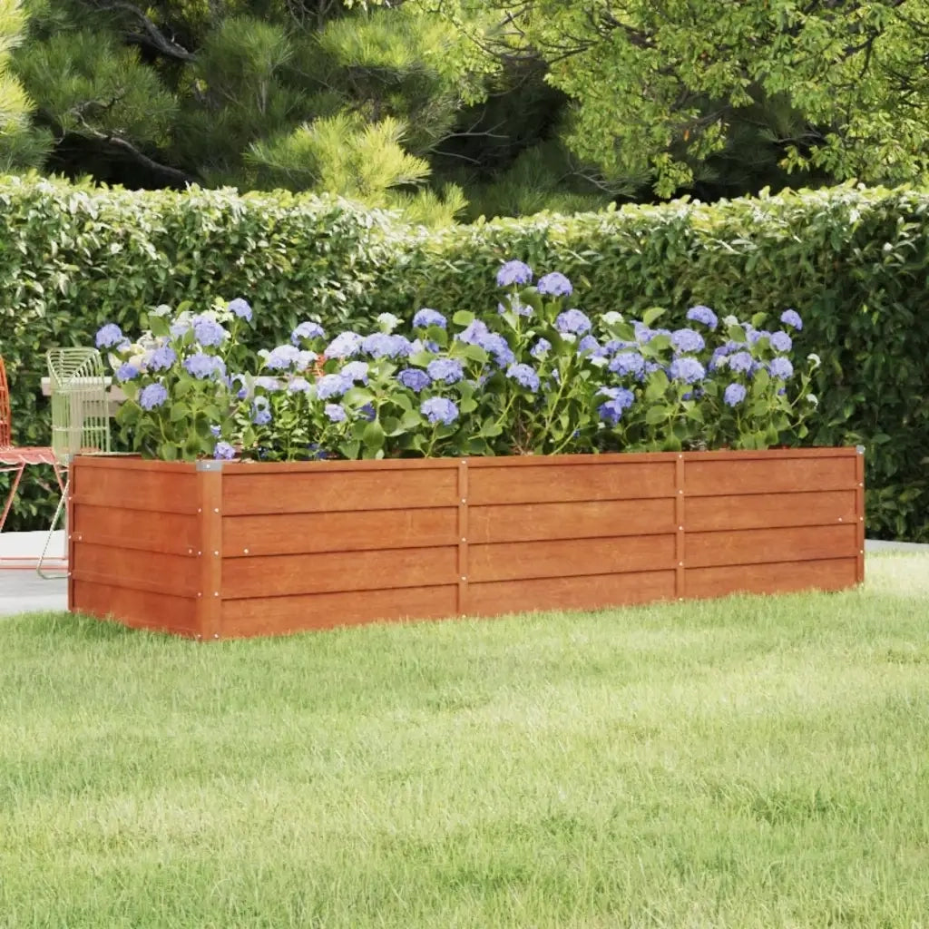 Fioriere | Cassetta per fiori | Letto Rialzato da Giardino Ruggine 240x80x45 cm Acciaio Corten