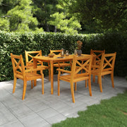 Set da Pranzo per Giardino 7 pz in Legno Massello di Acacia 3058004