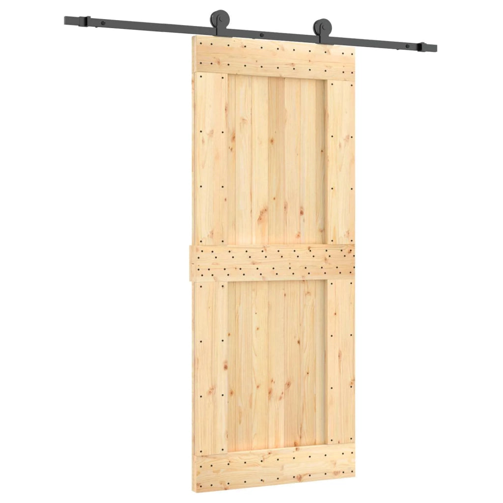 Porta scorrevole Naturale e Nero 85 x 210 cm 3444994