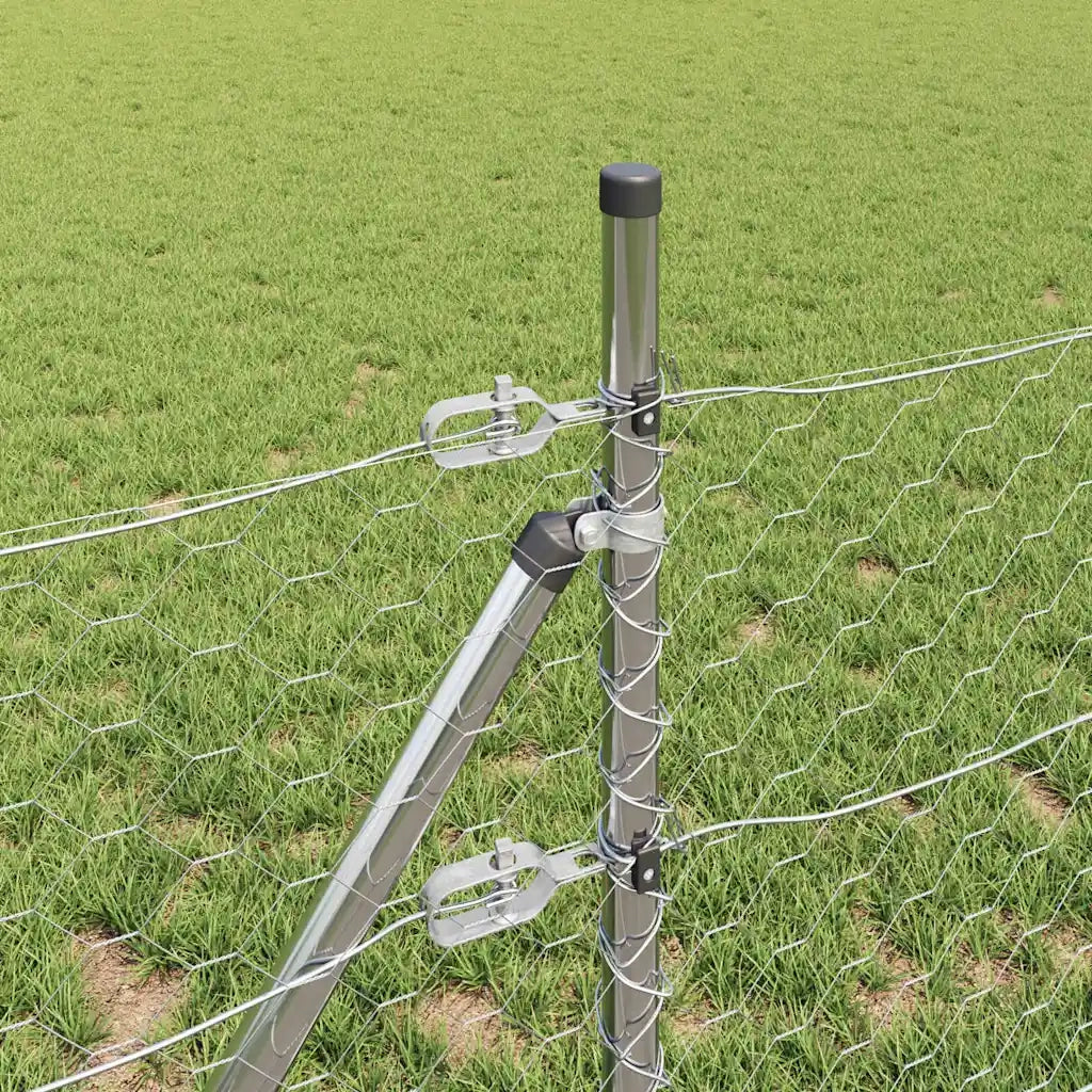 Palo della recinzione Argento 100 x 0,5 m (maglia di 50 mm)