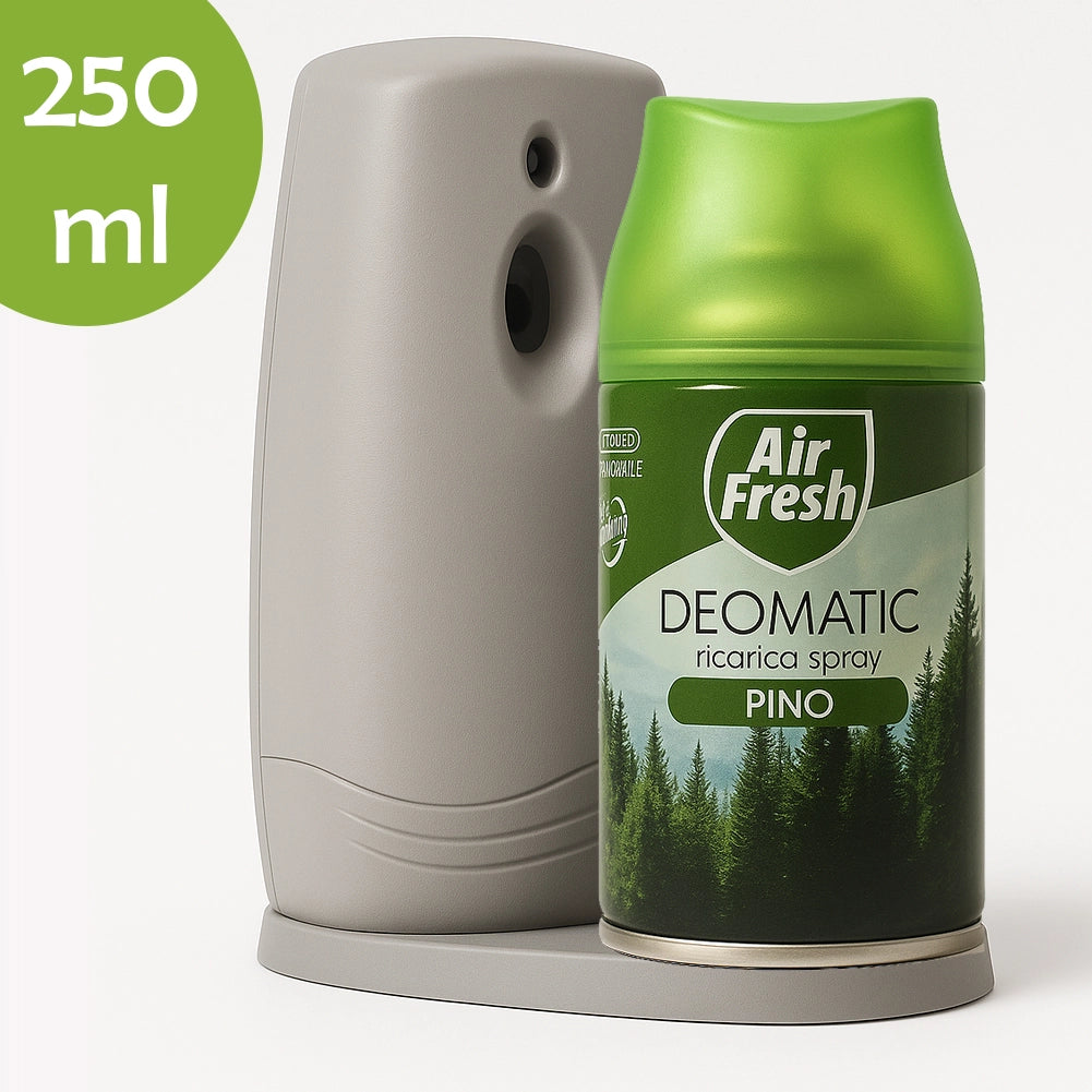 AIR FRESH Deomatic Set 6 x 250 ml Ricarica Spray Profumatore per Ambiente Pino