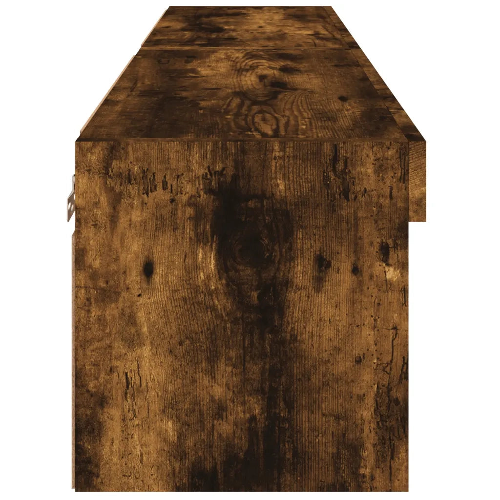 Mobili Porta TV con Luci LED 2 pz Rovere Fumo 60x30x30 cm 837136