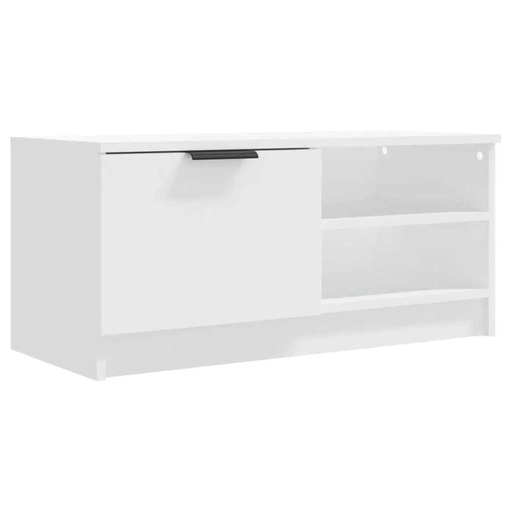 Mobile TV multimediale scaffale TV mobile TV sala da pranzo soggiorno camera da letto 80 x 35 x 36,5 cm legno ingegnerizzato bianco 02_0026267