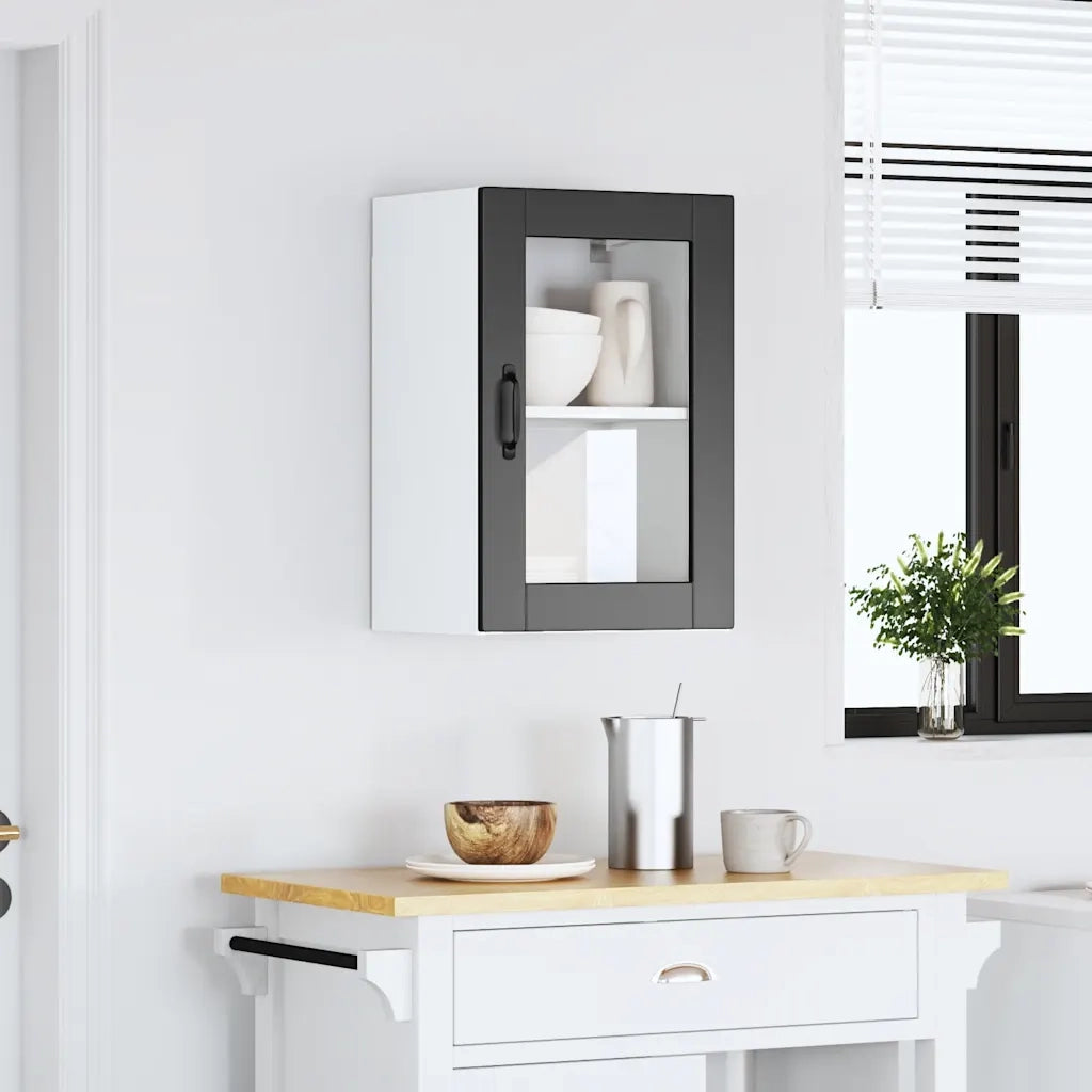 Pensile da Cucina con Porta in Vetro Porto Nero 854008