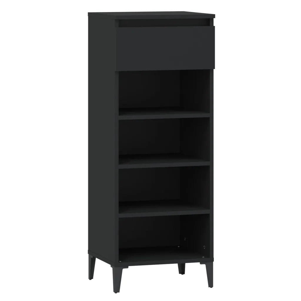 Scarpiera | Mobile per scarpe Nera 40x36x105 cm in Legno Multistrato