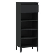 Scarpiera | Mobile per scarpe Nera 40x36x105 cm in Legno Multistrato