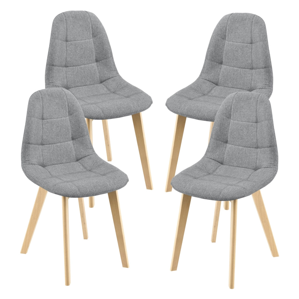 Set di 4 sedie da pranzo 86 x 53 x 47 cm grigio chiaro 03_0006770