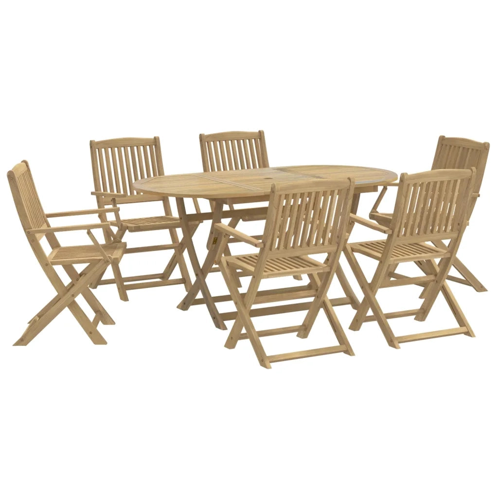 vidaXL Set da Pranzo da Giardino 7 pz in Legno Massello di Acacia