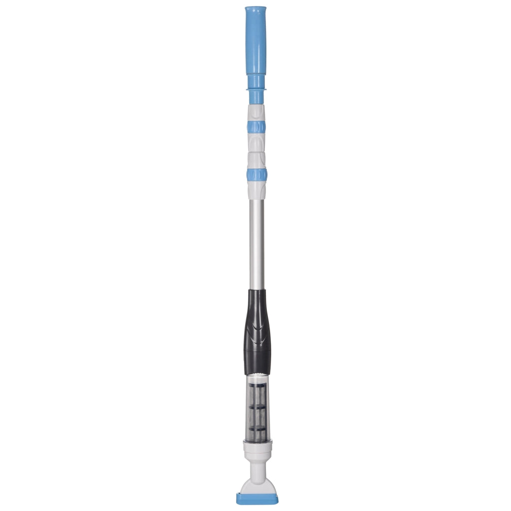 Aspirapolvere per Piscina Portatile e Cordless con Asta a 3 Livelli, ?6x106-162 cm, Blu e Bianco