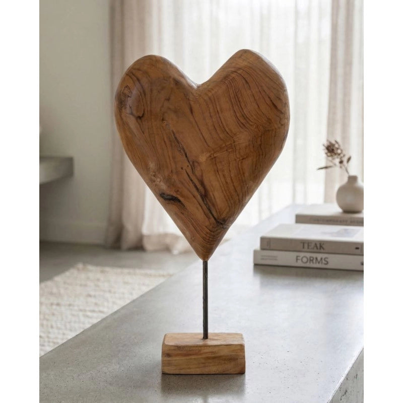 Scultura Dobu In Teak Riciclato cm 25x12x45 (pezzi Unici - Non Ripiani In Serie)