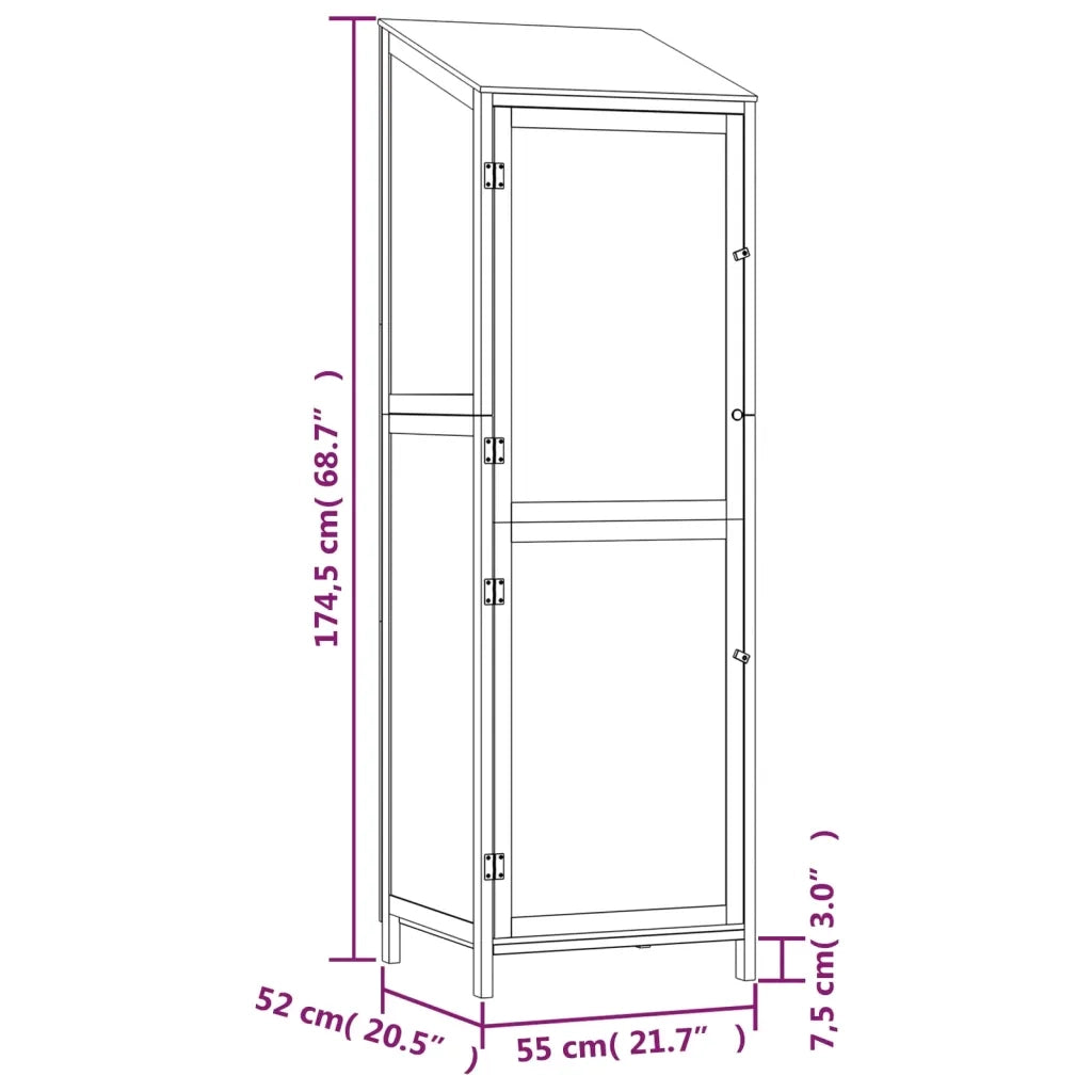 Capanno da Giardino 55x52x174,5 cm in Legno Massello di Abete CFW5799169