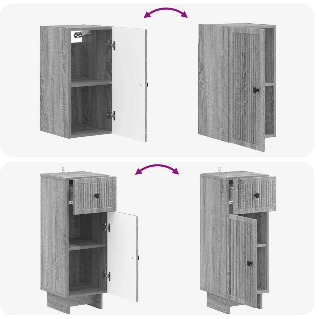 Set di Mobili da Bagno da 4 Pezzi EDE Sonoma grigio 3417906