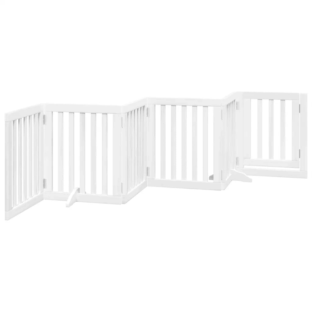 Cancello Cani Porta Pieghevole Bianco 6 Pannelli 300 cm Pioppo 352245