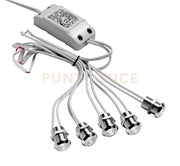 GFA923C- MODULO DA 5 FARETTI LED 3000K 750LM 5X1W D.2CM DA INCASSO COLORE ALLUMINIO