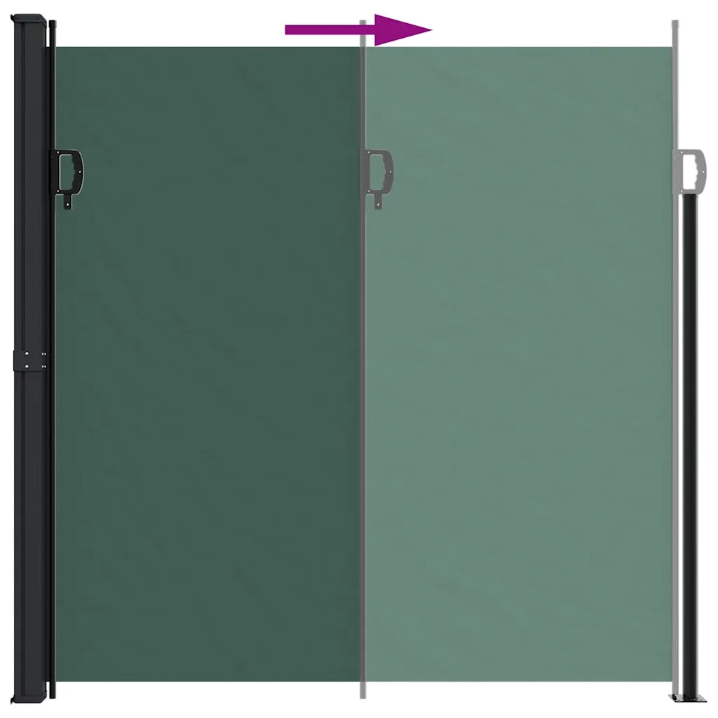 Tenda da Sole | Tenda parasole Laterale Retrattile Verde Scuro 200x600 cm