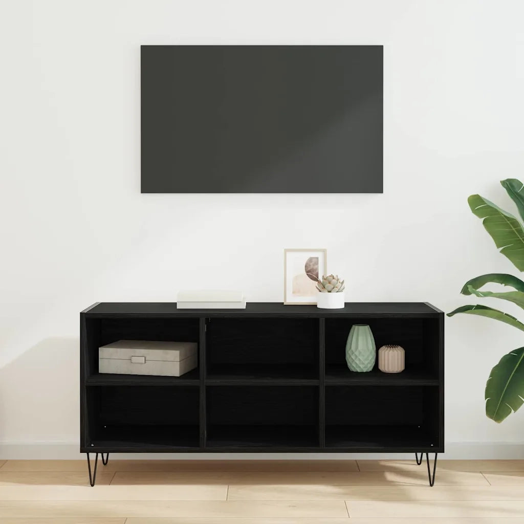 Mobile TV Rovere Nero 103,5 x 30 x 50 cm Legno multistrato 881925
