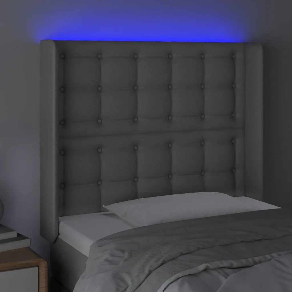 Testiera a LED Grigio 83x16x118/128 cm in Similpelle 3124124