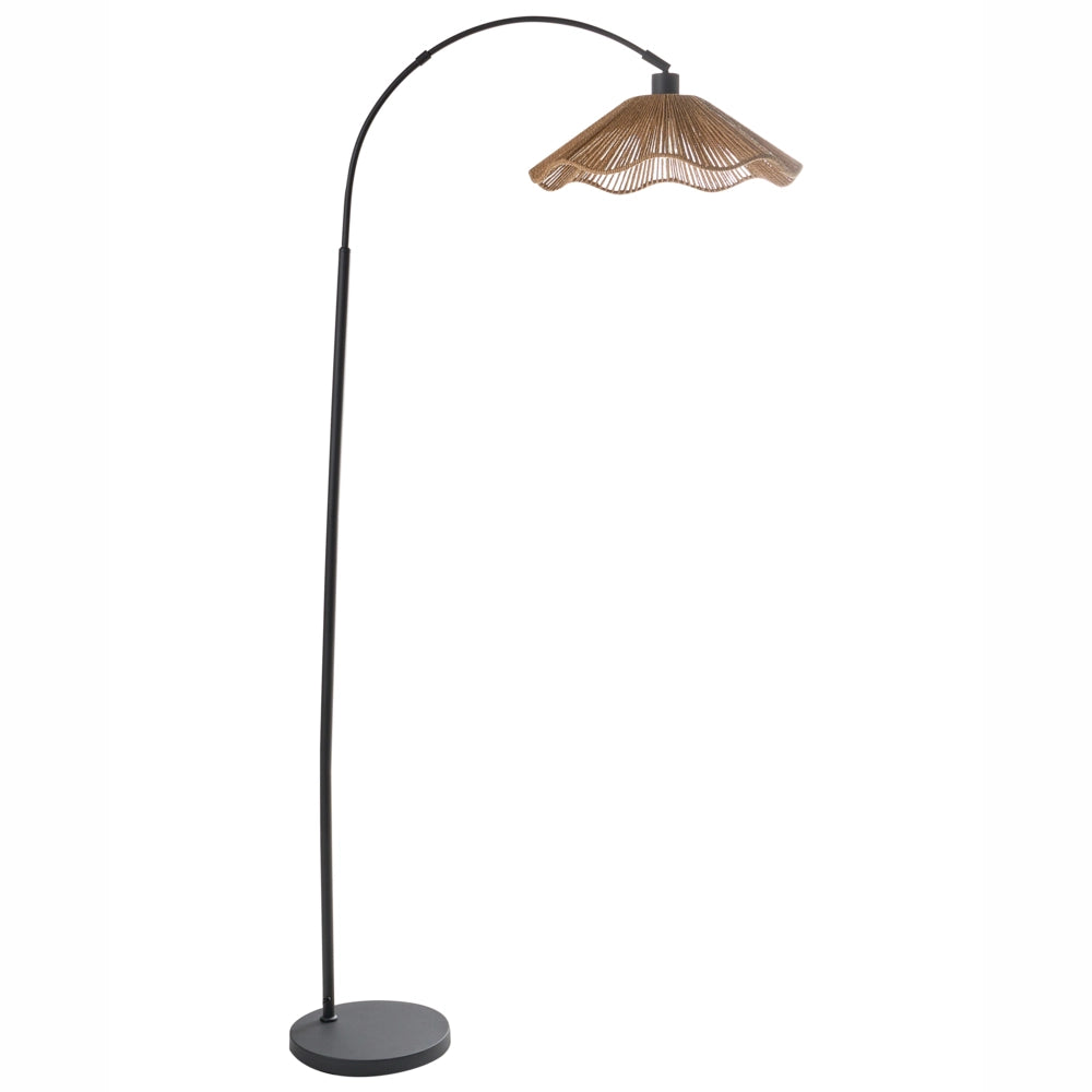 Lampada da terra con paralume in carta fatto a mano e base in metallo Rustic Boho