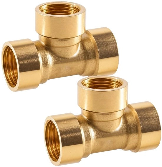 Fitting a 90° in rame - connessione a 3 vie - adattatore DN8 - 1/4 pollice - resistente alla corrosione