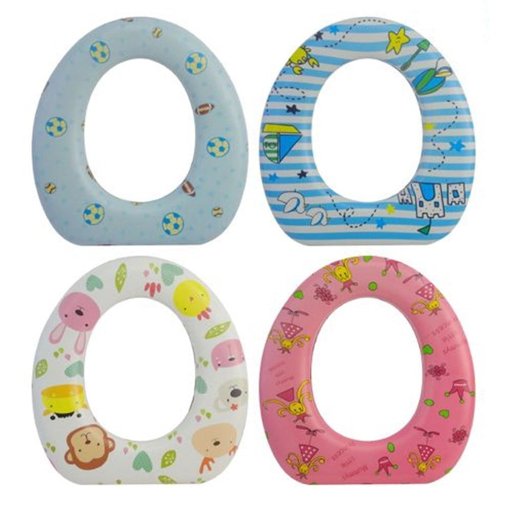 Trade Shop - Riduttore Sedile Seggiolino Per Wc Morbido Per Bambini Con 4 Motivi A Fantasia 59781 -