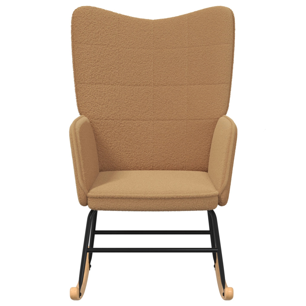 Poltrona Rilassante Beige in Tessuto Simil Lana Riccia