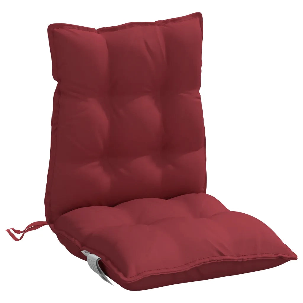 Cuscini per Sedia Schienale Basso 2 pz | Cuscini per sedie Rosso Vino Tessuto Oxford