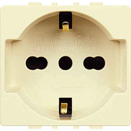 PRESA ITALIANA/TEDESCA 'TONDO' 10/16A 250V 2P+T - EC ELETTROCANALI
