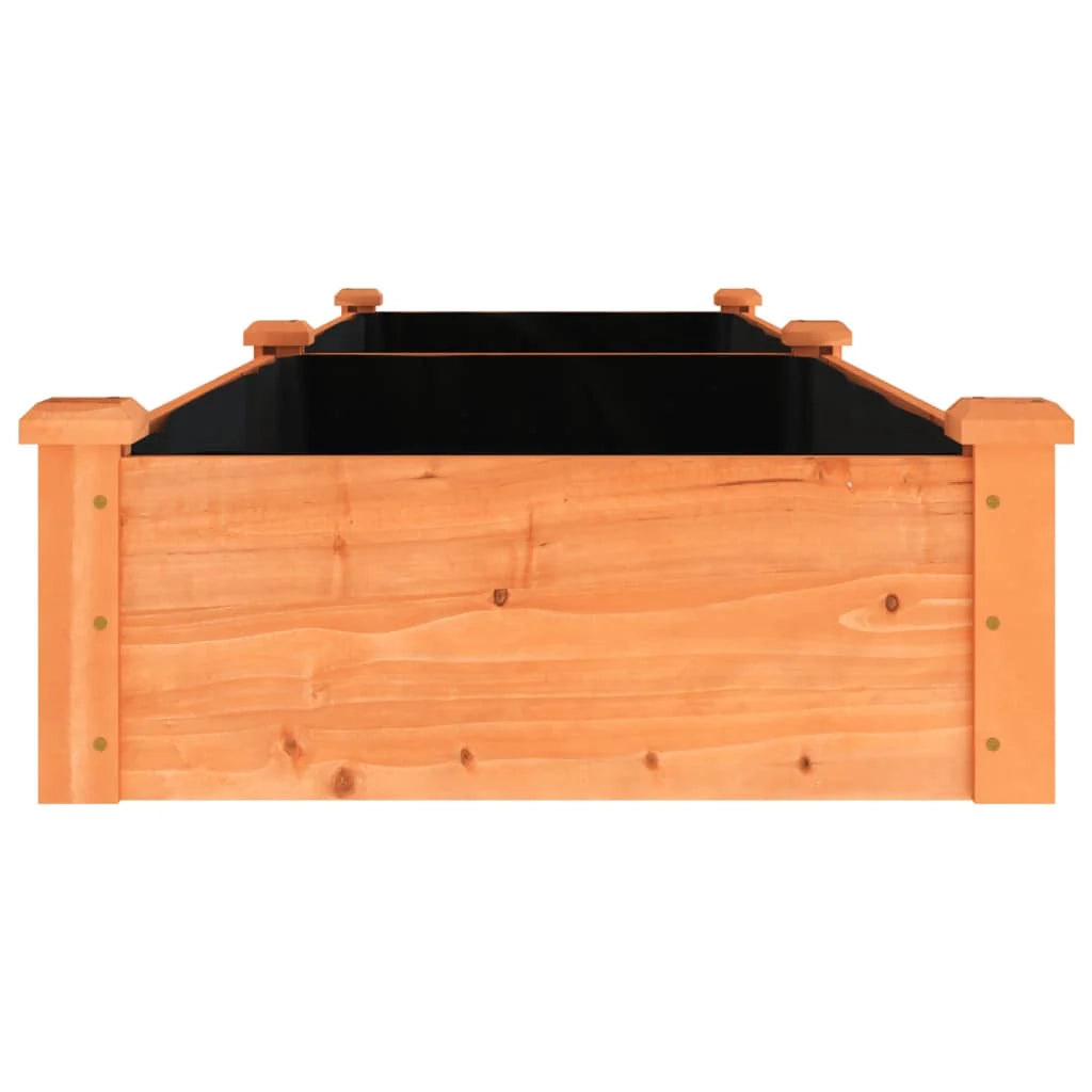 Fioriera rialzata per piante fiori patio giardino rivestimento 240 x 60 x 25 cm legno massello di abete marrone 02_0039845