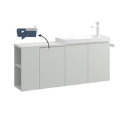 Mobile lavabo "Ferla 110" - 110 x 22 x 45 cm - Cashmere opaco