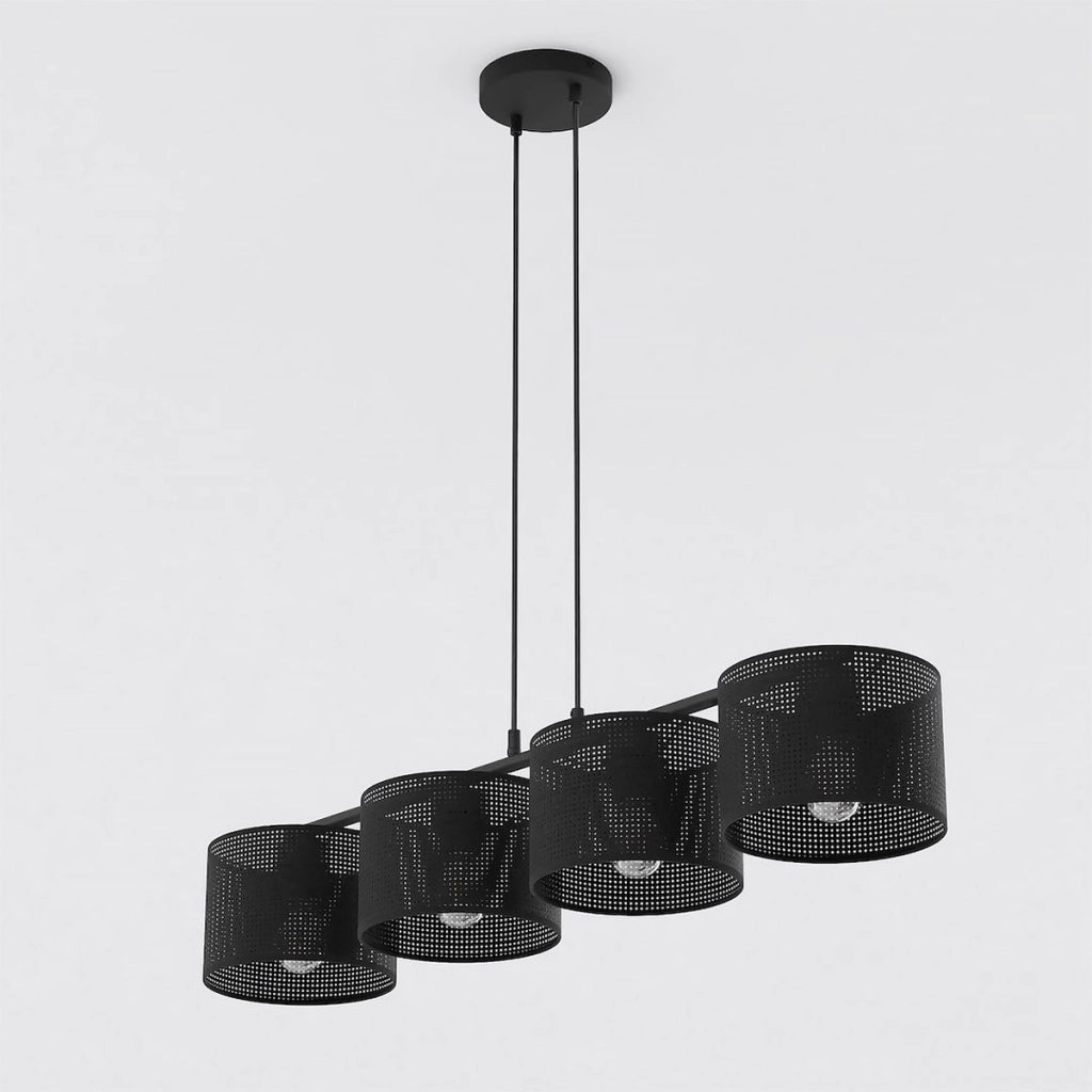 Lampada a sospensione Lux in acciaio nero opaco