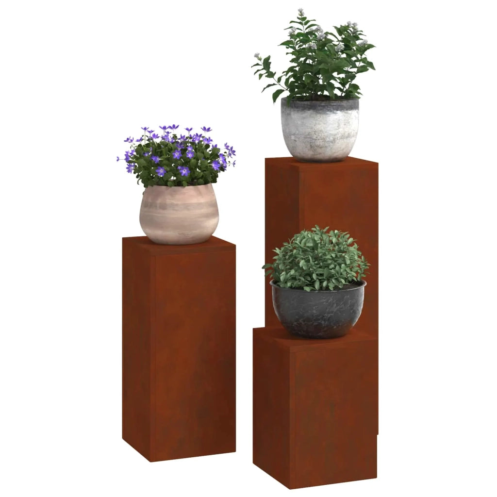 Supporto per piante 3 pcs Ruggine 865833