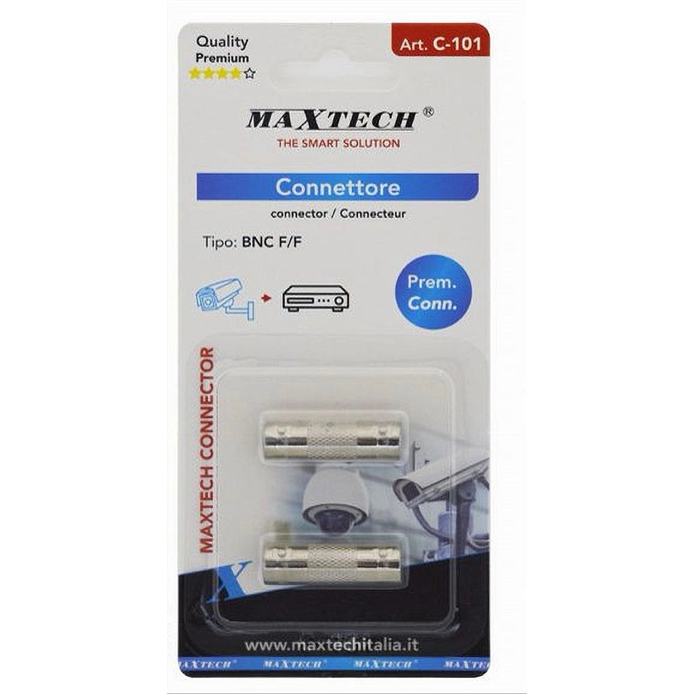 Trade Shop - Adattatore Connettore Bnc Femmina Cavo Videosorveglianza Antenna Maxtech C-bnc02 -