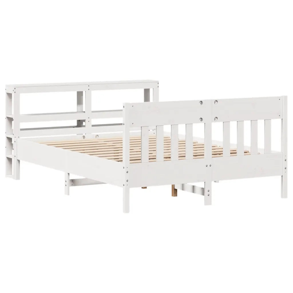 vidaXL Letto senza Materasso Bianco 140x200 cm Legno Massello di Pino