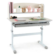 Scrivania da studio regolabile in altezza 80 x 51 x 81,5-104 cm con pratico vano portaoggetti stile moderno grigio 20_0018590