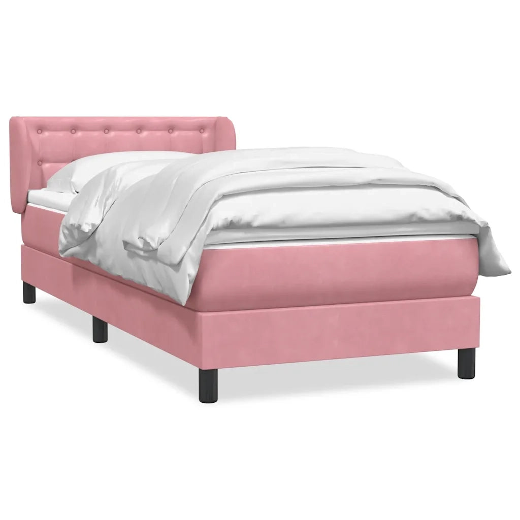 Giroletto a Molle con Materasso Rosa 90x210 cm Velluto 3317852